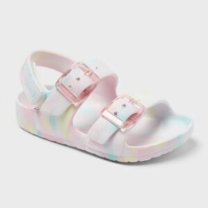 Cat & Jack Pastel Kids Sandals with Pink Buckles
